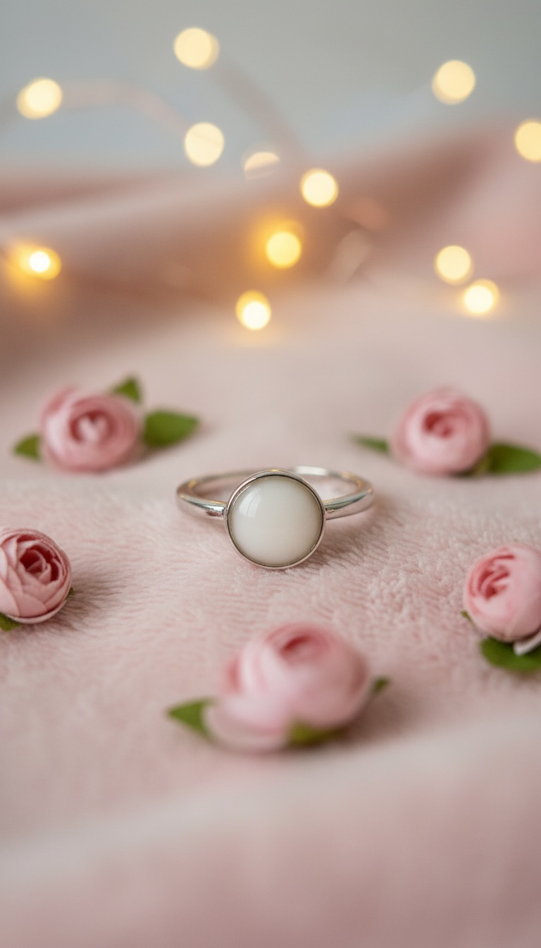 Round plain breastmilk keepsakes ring