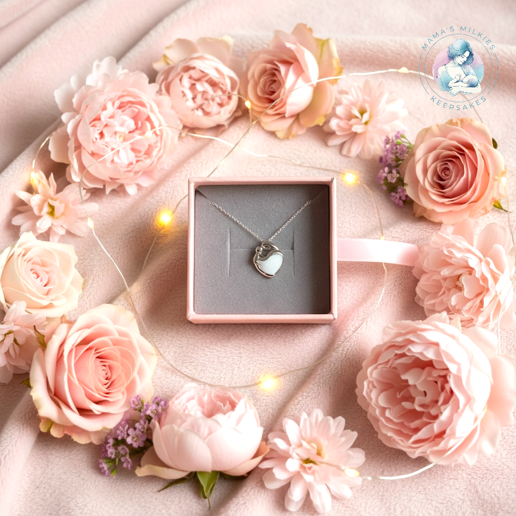 Mama and Baby breastmilk keepsake necklace