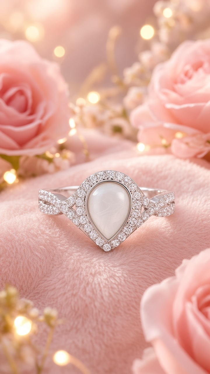 Peardrop infinity breastmilk keepsake ring