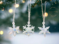 Trio of snowflake Christmas ornaments