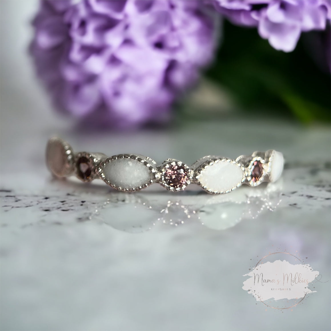 Princess stacker ring - one birthstone choice only