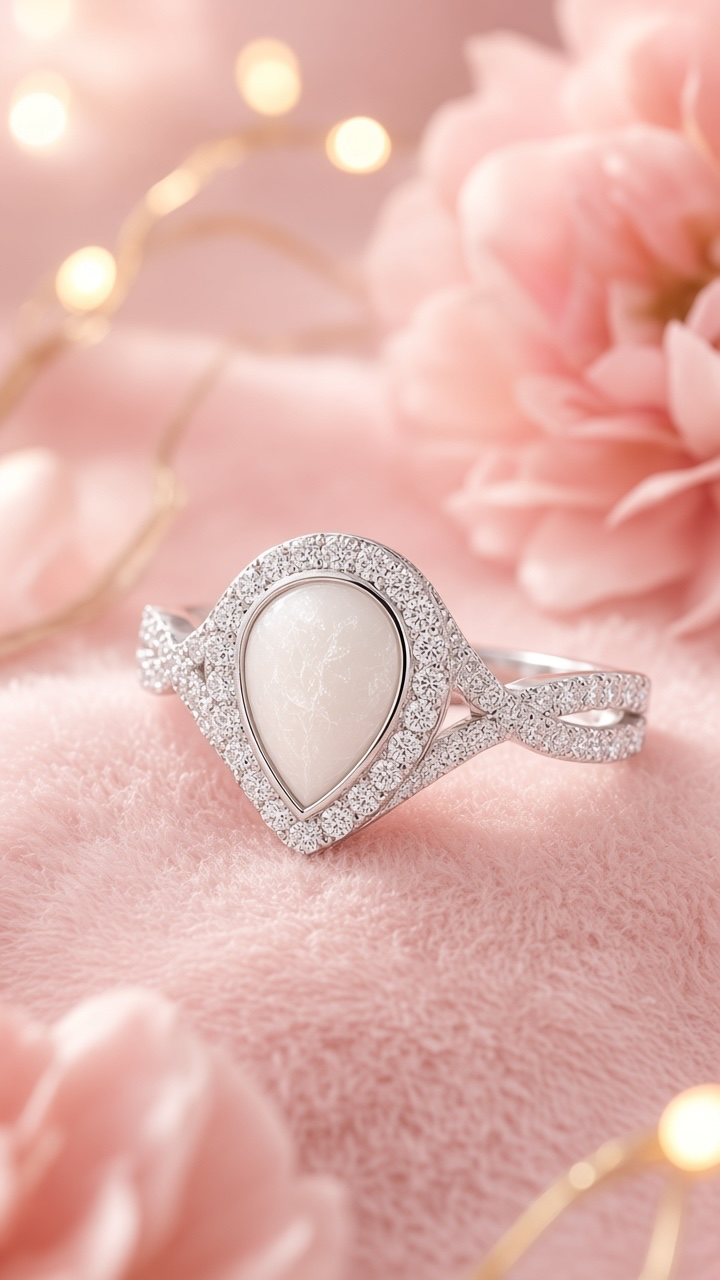 Peardrop infinity breastmilk keepsake ring