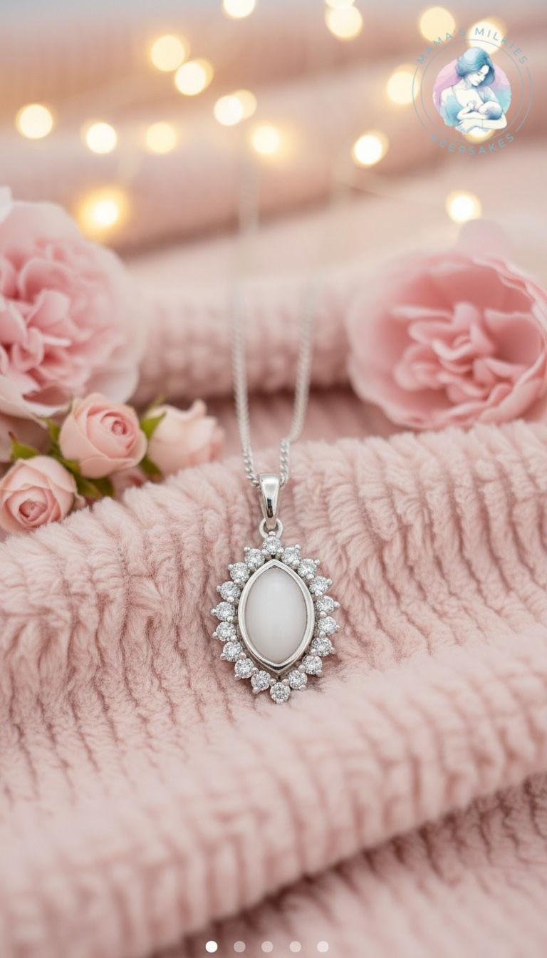 Marquise Diamante breastmilk keepsake necklace