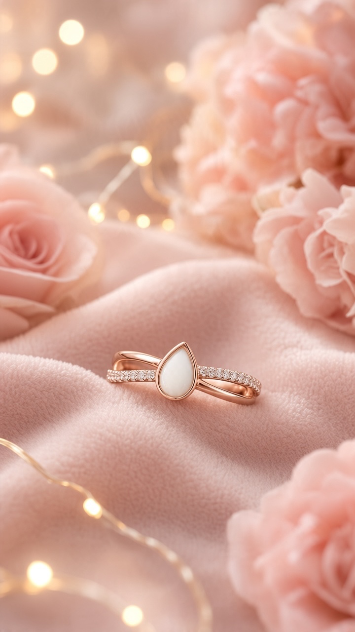 Infinity pear drop breastmilk keepsake ring