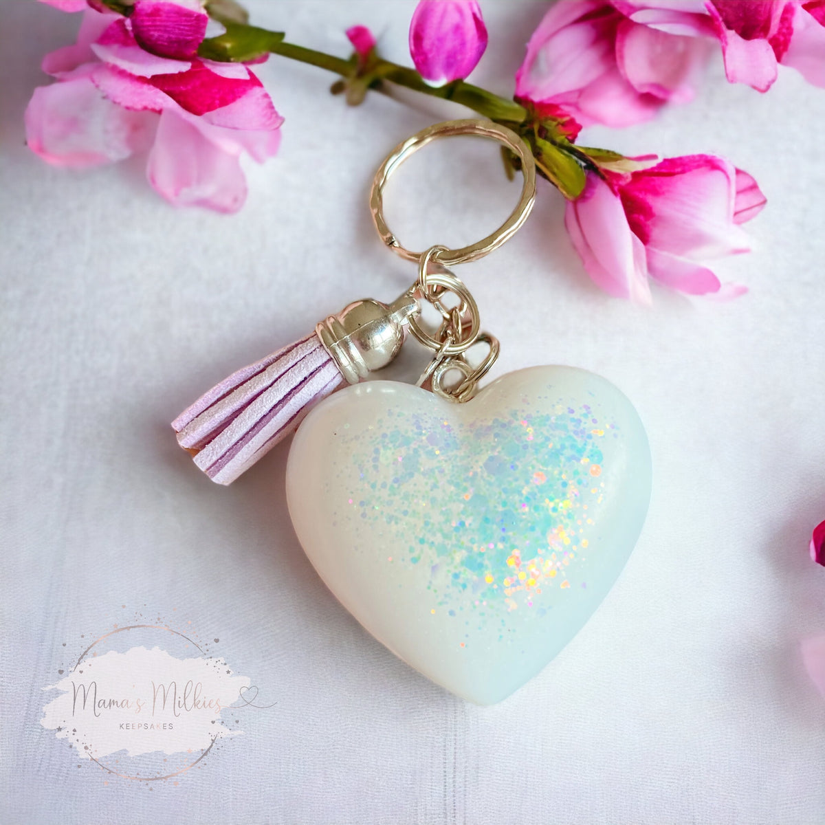 Breastmilk infused keyring
