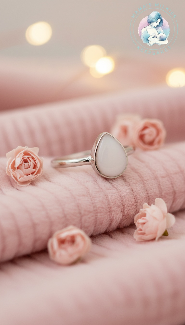 Pear Drop Breastmilk keepsake ring