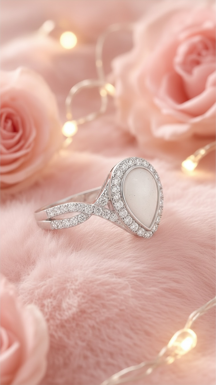 Peardrop infinity breastmilk keepsake ring