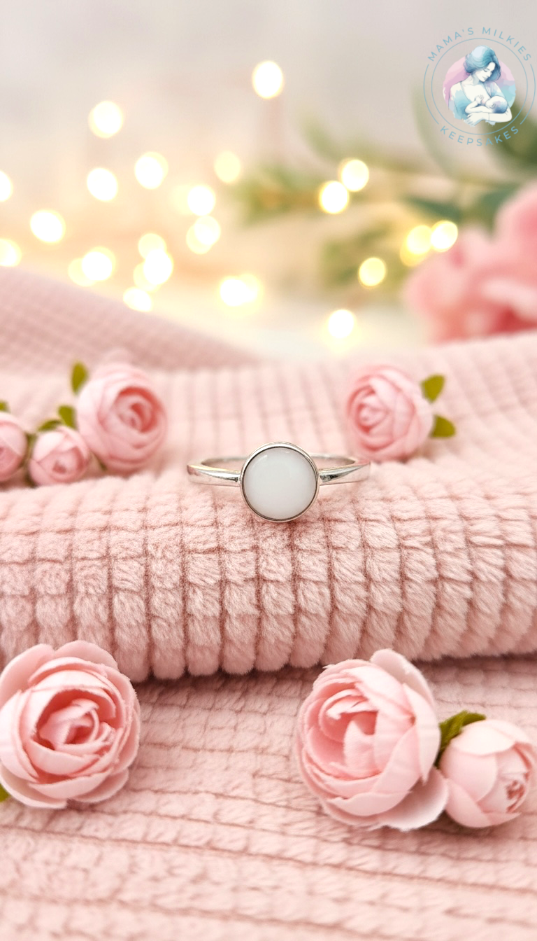 Round plain breastmilk keepsakes ring