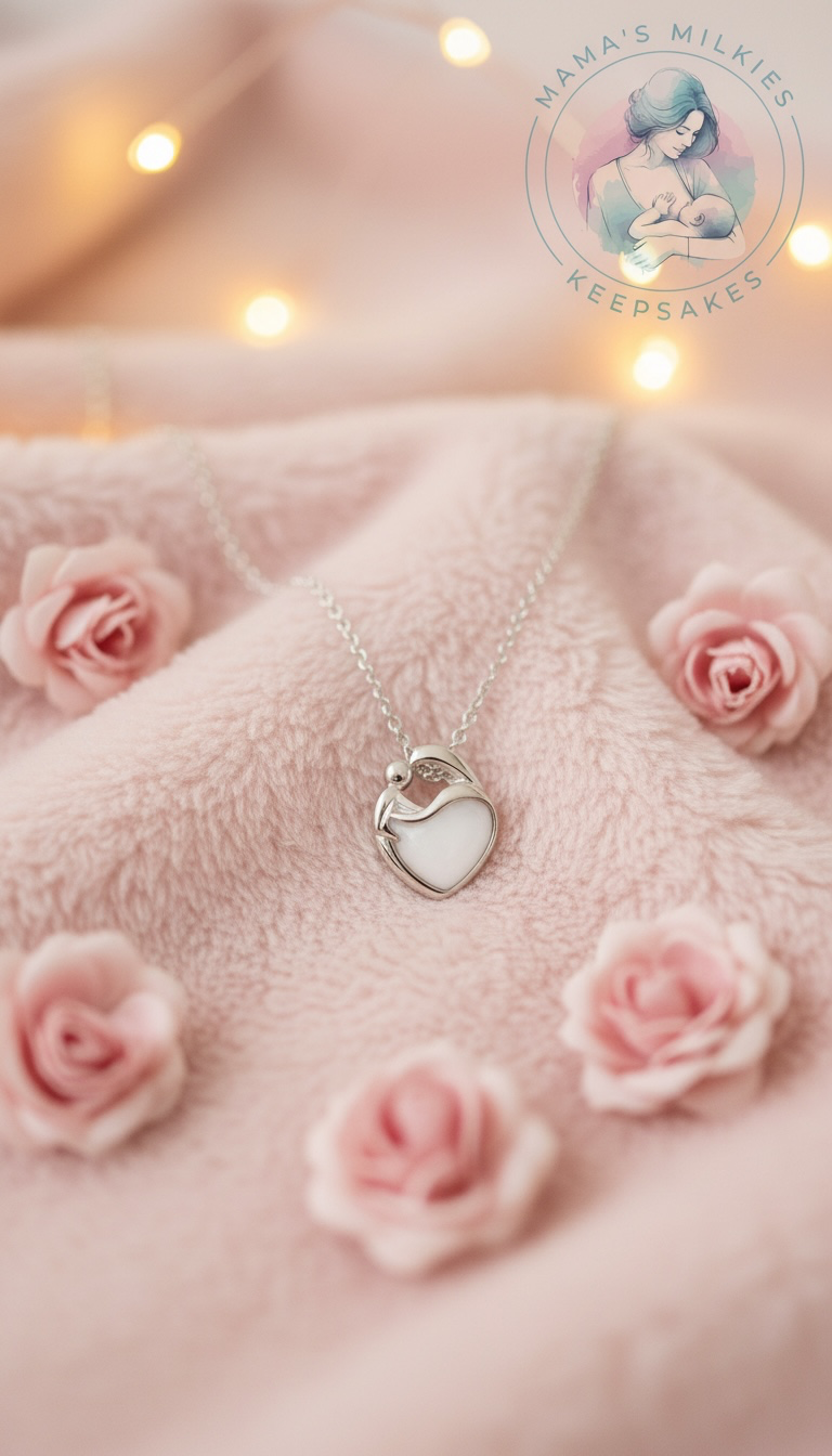 Mama and Baby breastmilk keepsake necklace