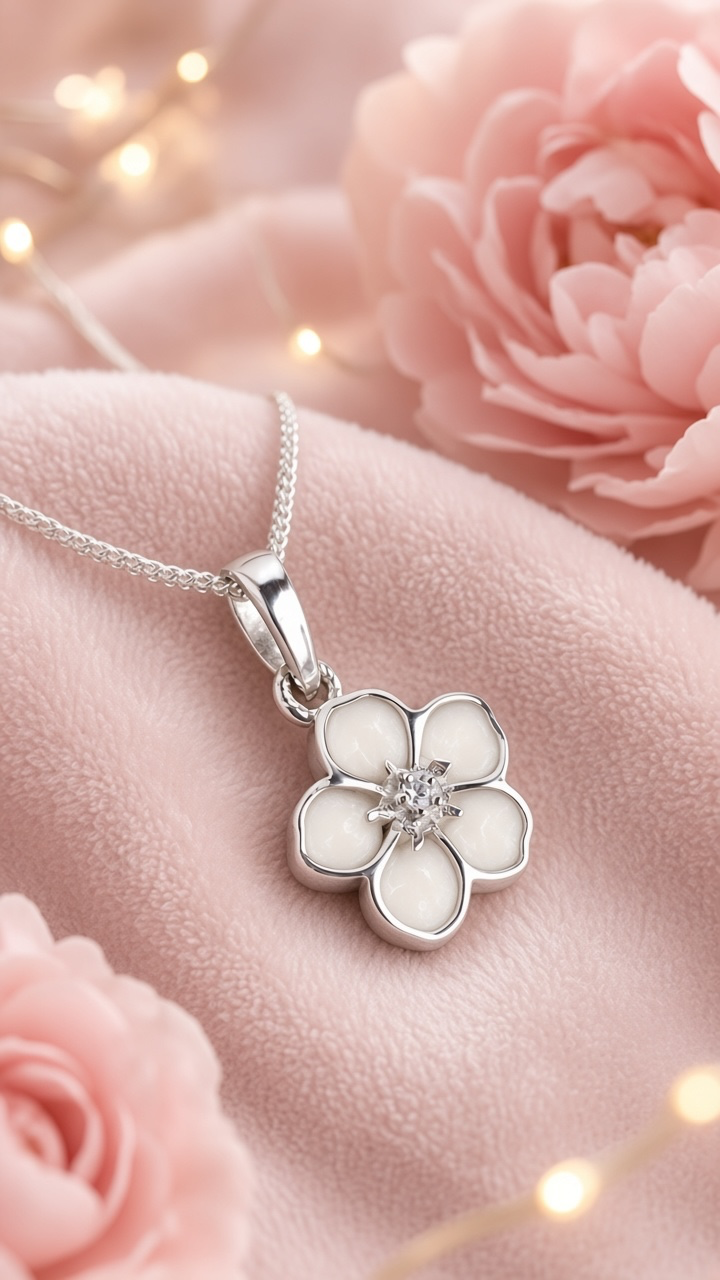 Forget me not Breastmilk keepsake necklace