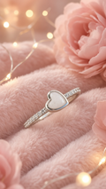 Dainty heart breastmilk keepsake ring